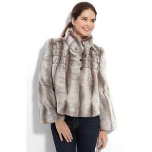 Faux fur gray/ brown chinchilla jacket